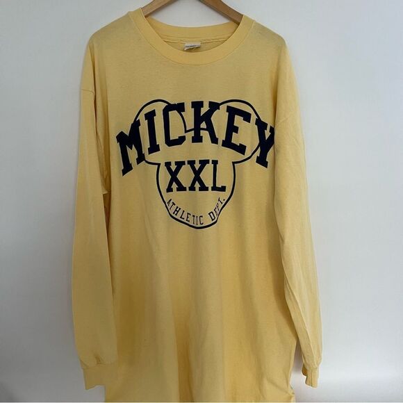 VINTAGE 1980s THE DISNEY STORE MICKEY ATHLETIC DEPT LONG SLEEVE T-SHIRT - Picture 1 of 6